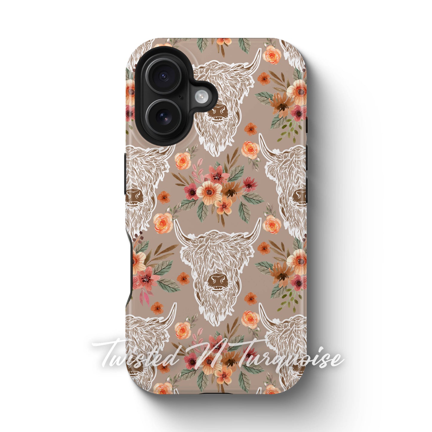 Neutral Boho Highland Cows Phone Case