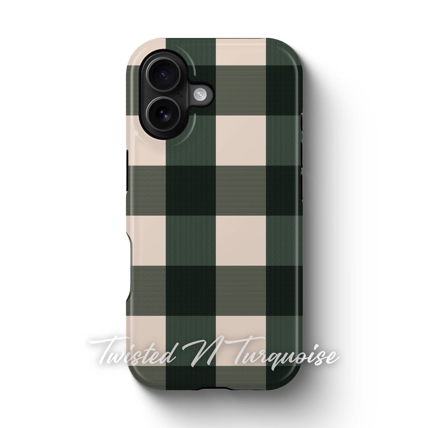 Green Plaid Magnetic Tough Phone Case