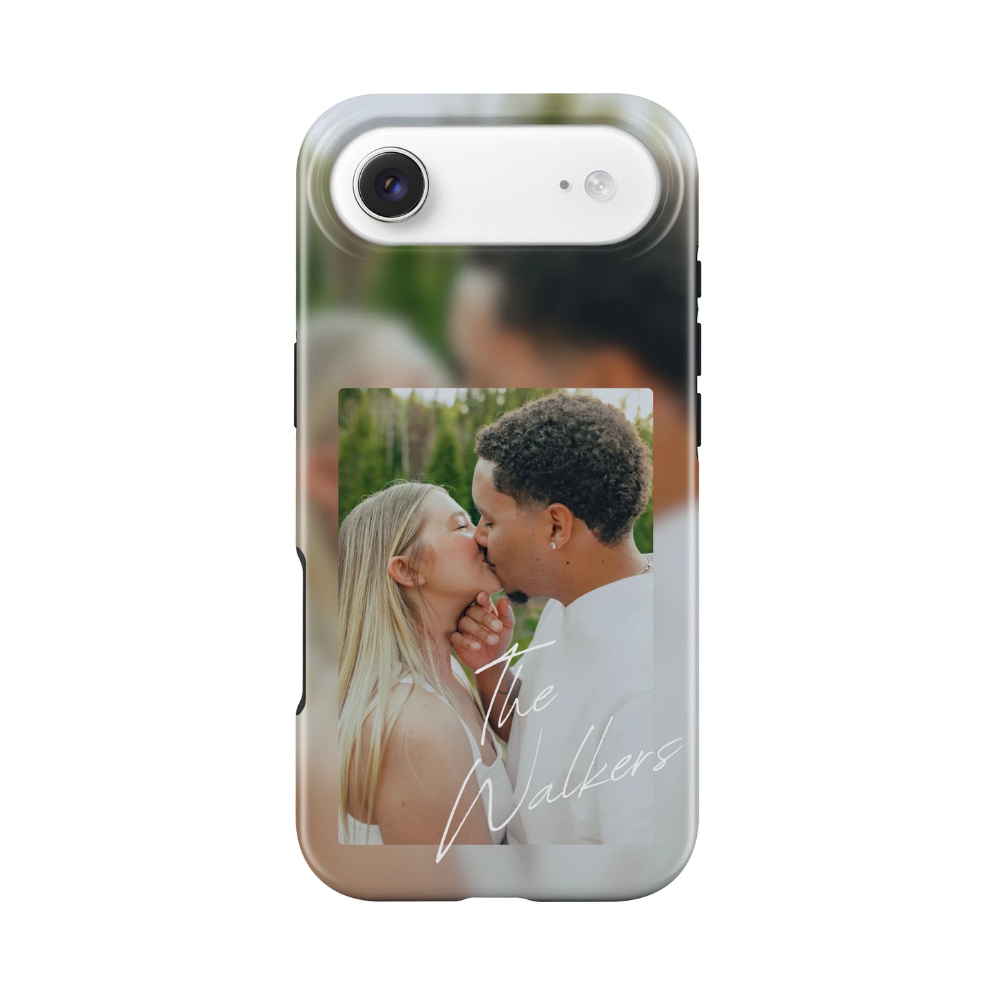 Single Photo W/ Blurred Background Phone Case Customizable Personalized Family Couple Married Engaged Keep Sake Photo Case