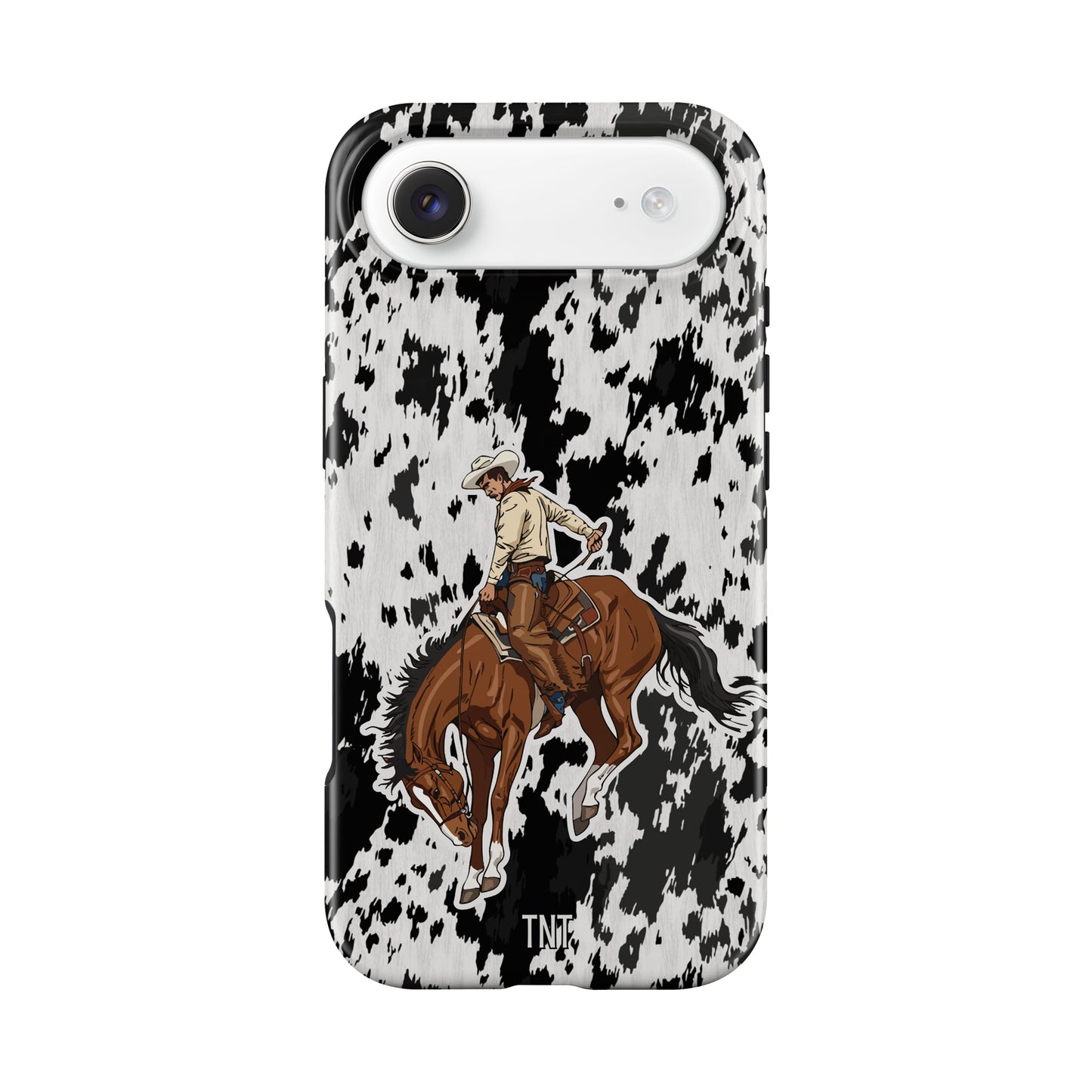 Cowhide Bronc Rider Western Tough MagSafe Phone Case