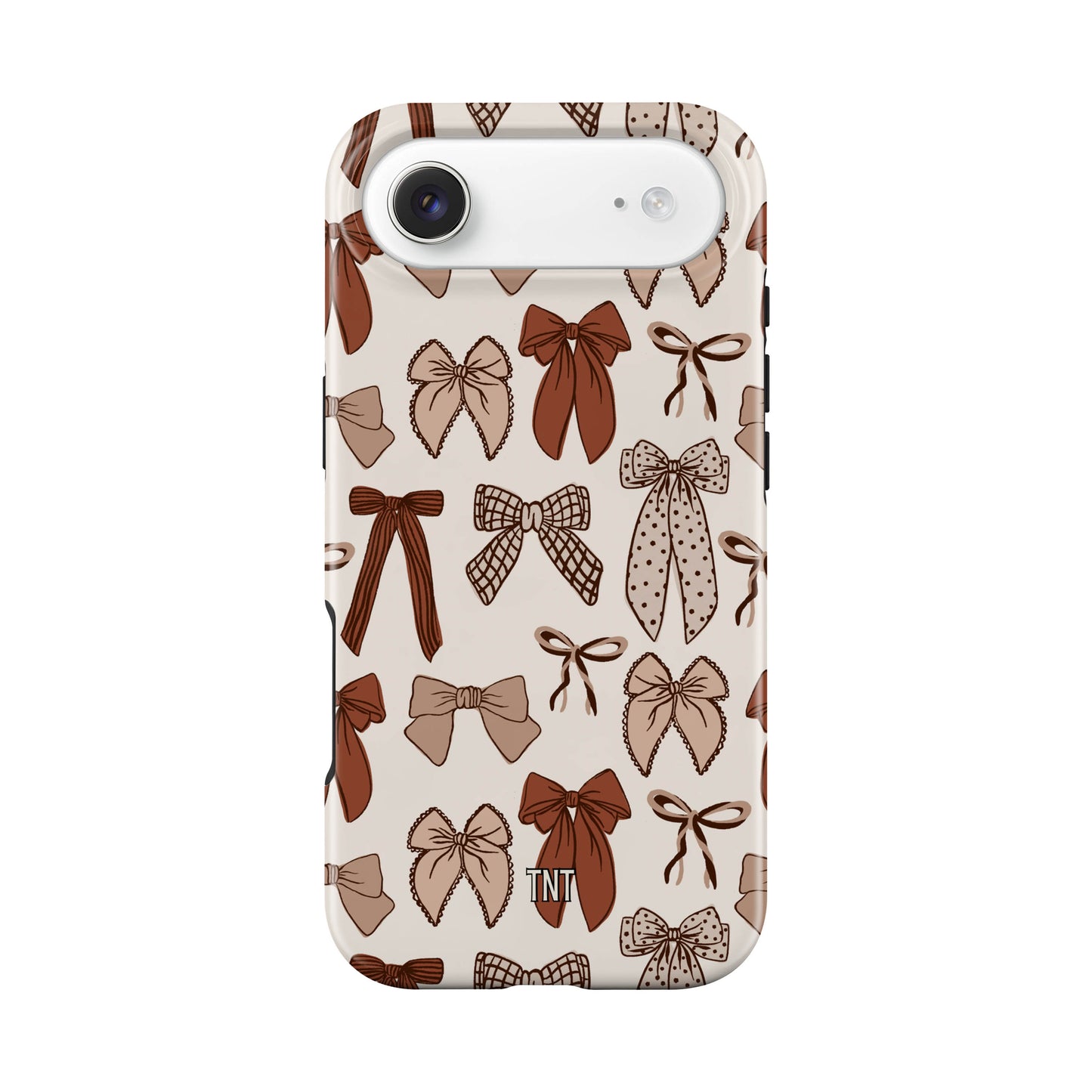 Brown Neutral Coquette Bow Collage Tough Magsafe Phone Case