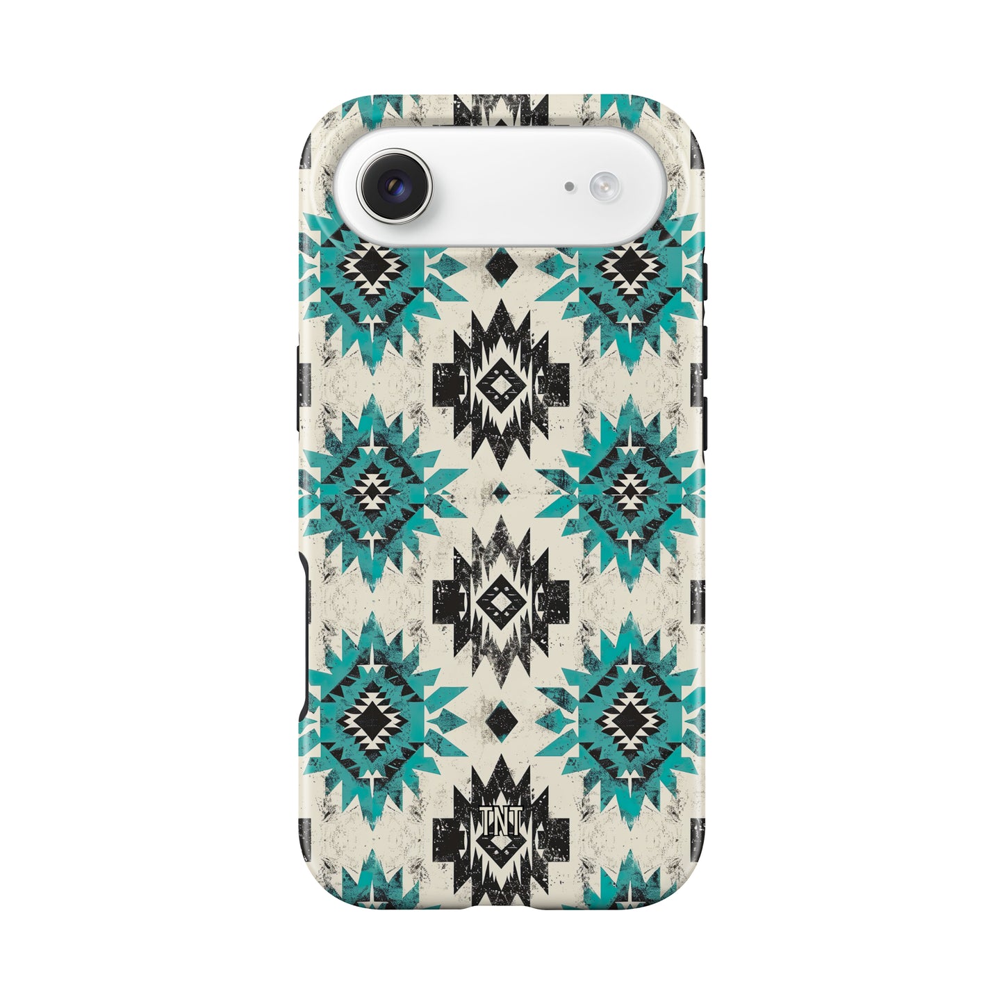 Distressed Turquoise Aztec Western Tough MagSafe Phone Case