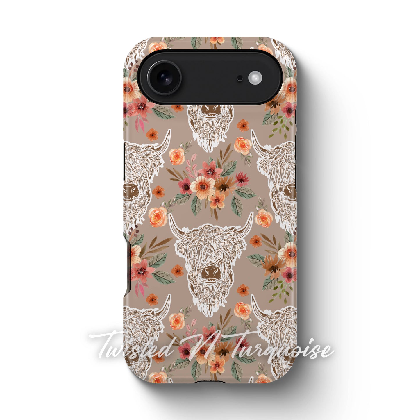 Neutral Boho Highland Cows Phone Case