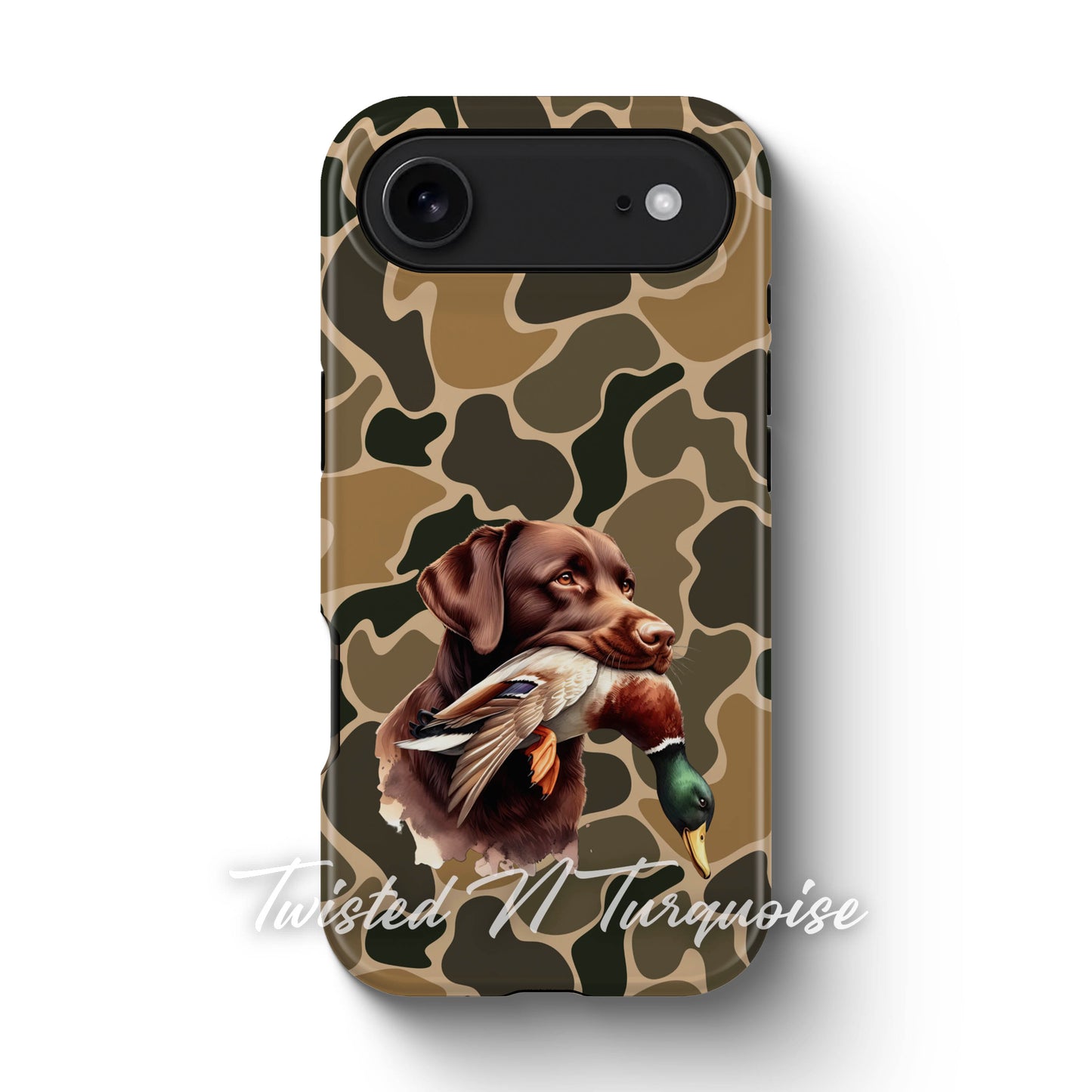 Chocolate Brown Lab Duck Camo Tough Phone Case