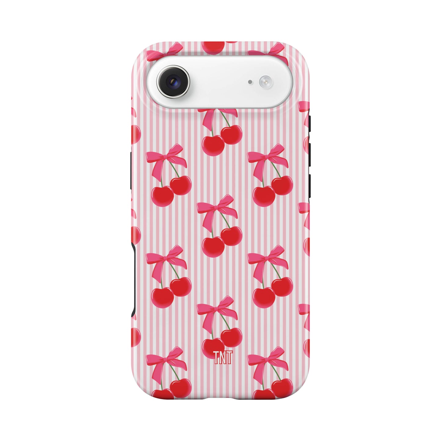 Striped Coquette Cherries Tough Magnetic Phone Case