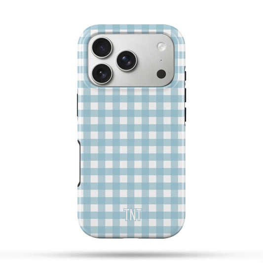 Blue Skies Gingham Tough MagSafe Phone Case