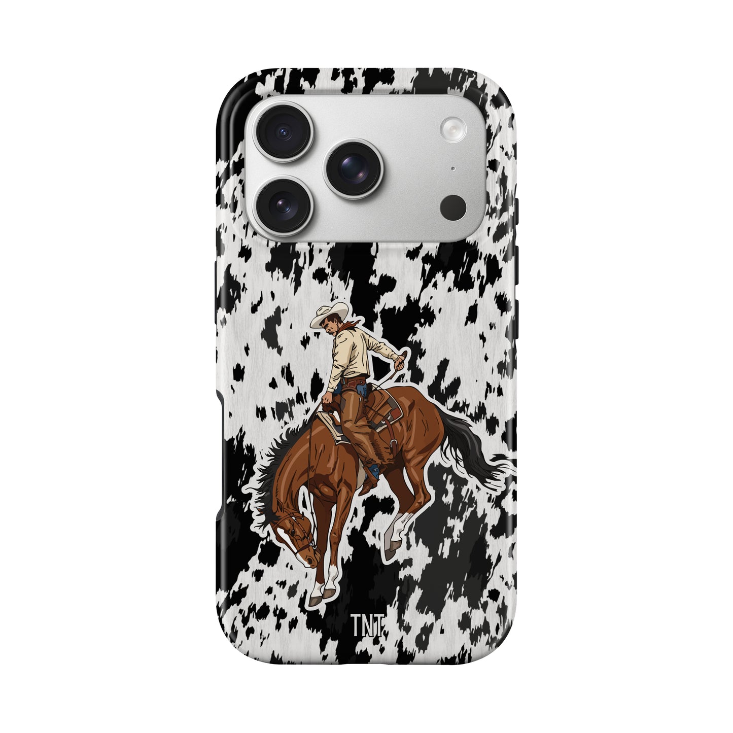 Cowhide Bronc Rider Western Tough MagSafe Phone Case