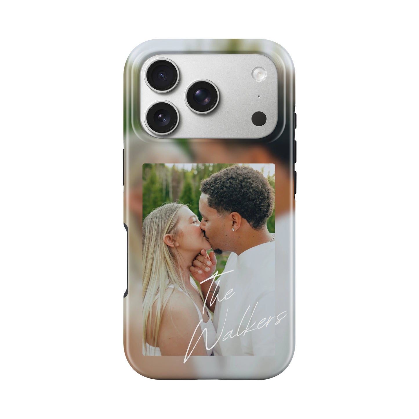 Single Photo W/ Blurred Background Phone Case Customizable Personalized Family Couple Married Engaged Keep Sake Photo Case