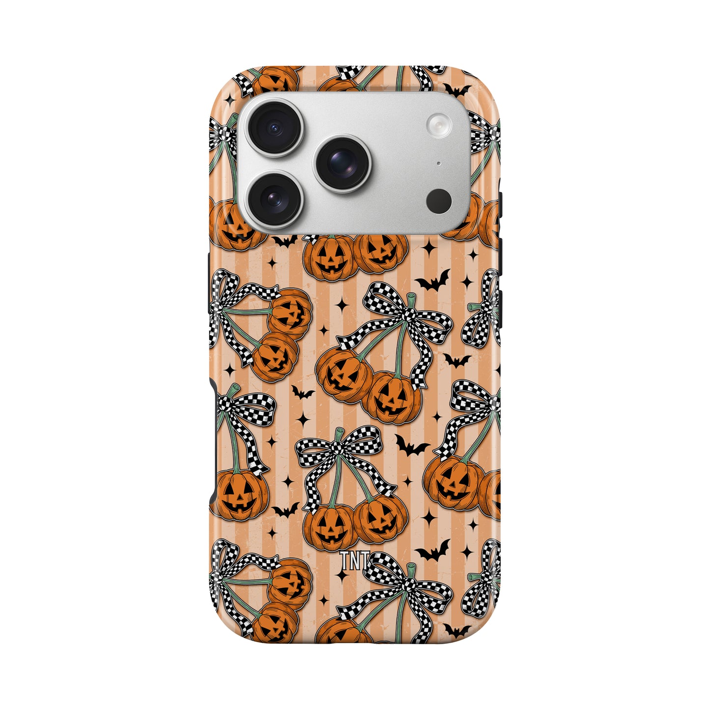 Pumpkin Checkered Cherries Halloween Tough Magnetic Mobile Phone Case