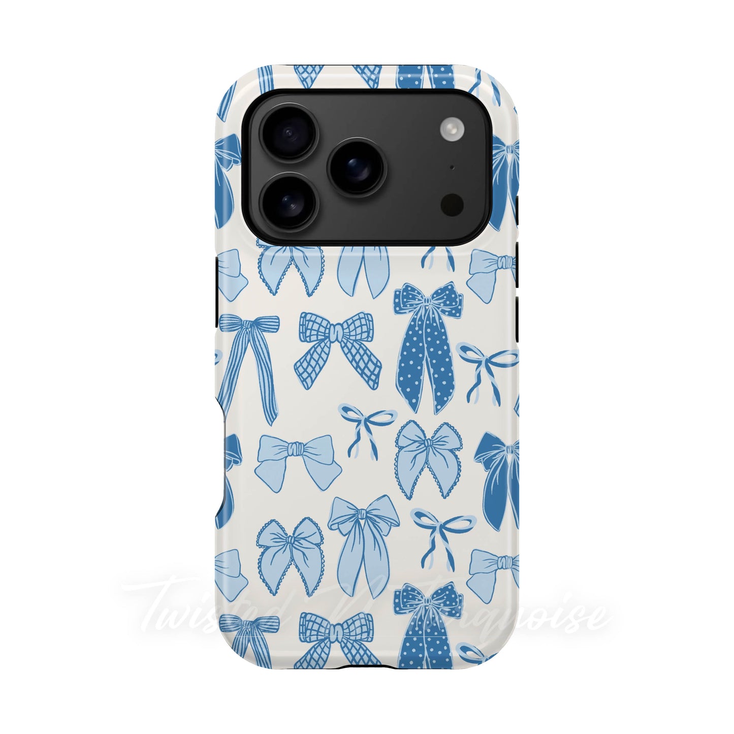 Winter Bows Blue Tough Magnetic Phone Case