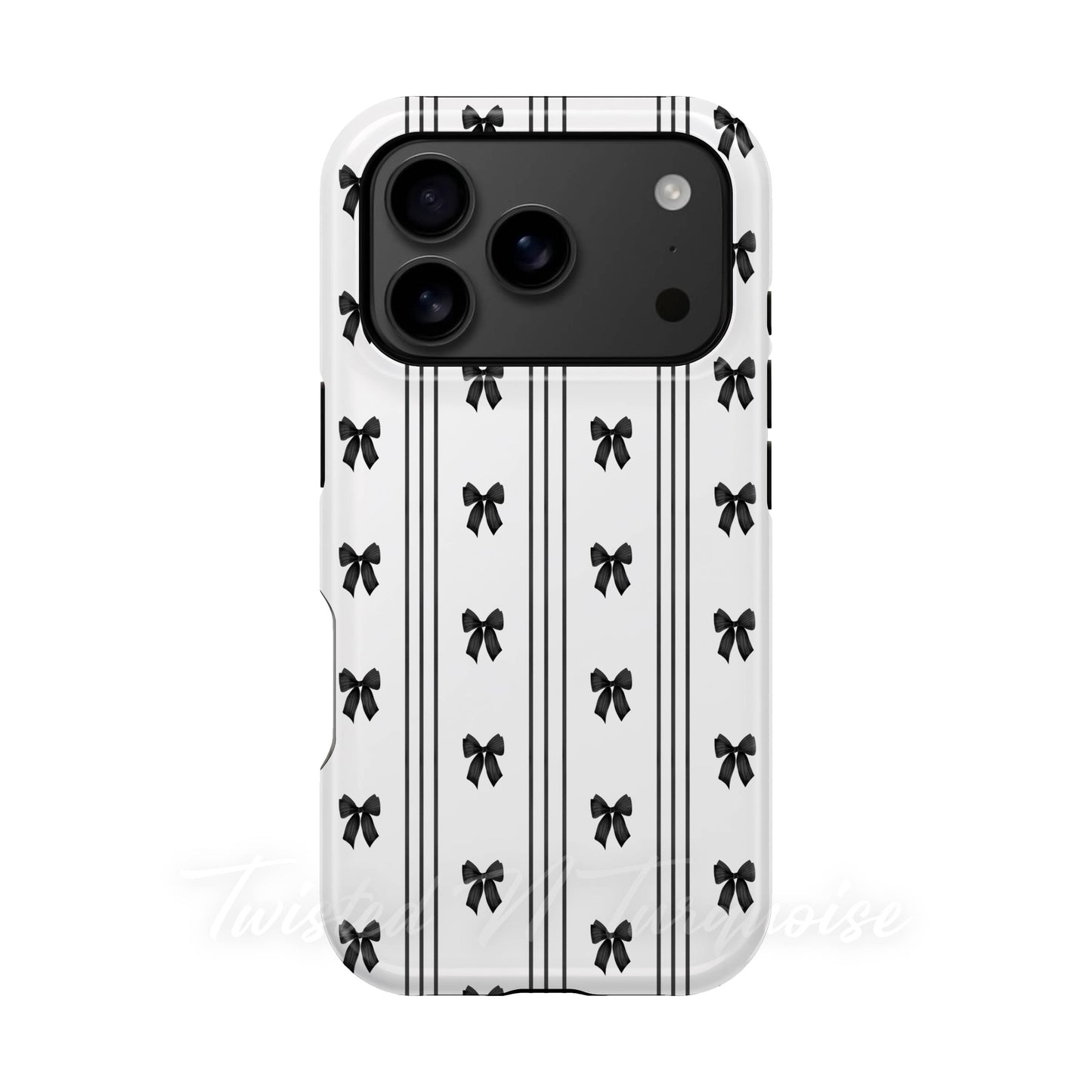 Black Stripes Bows MagSafe Phone Case