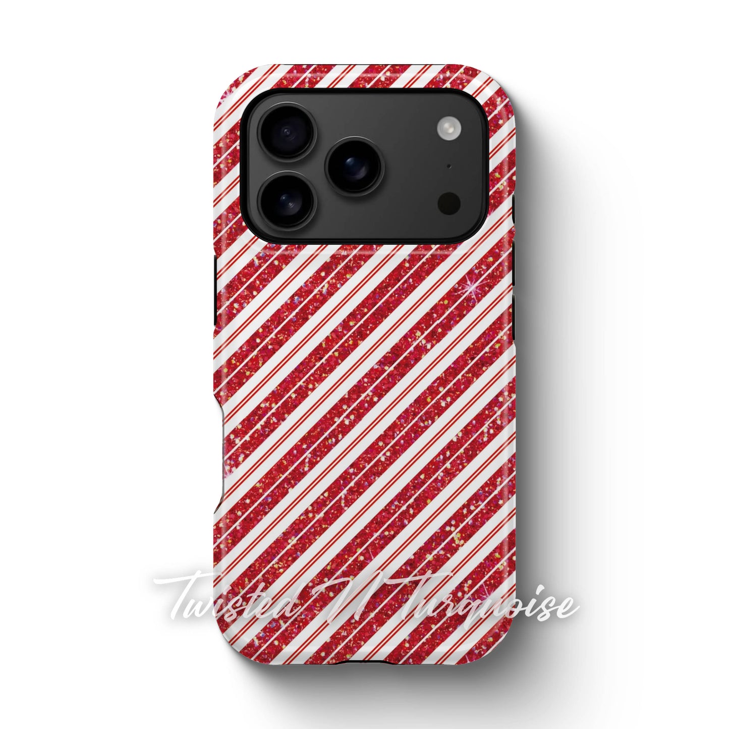 Candy Cane Glitter Tough Phone Case