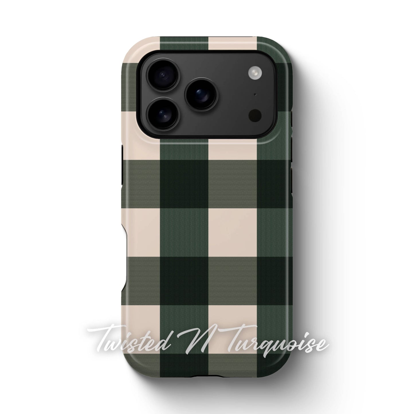Green Plaid Magnetic Tough Phone Case
