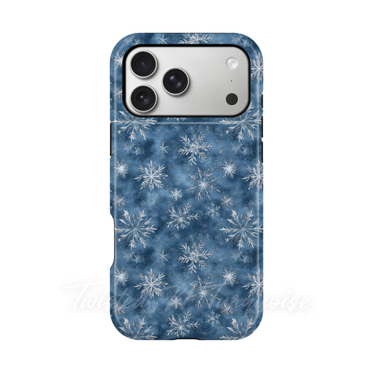 Blue Snowflakes Winter Tough Magnetic Phone Case