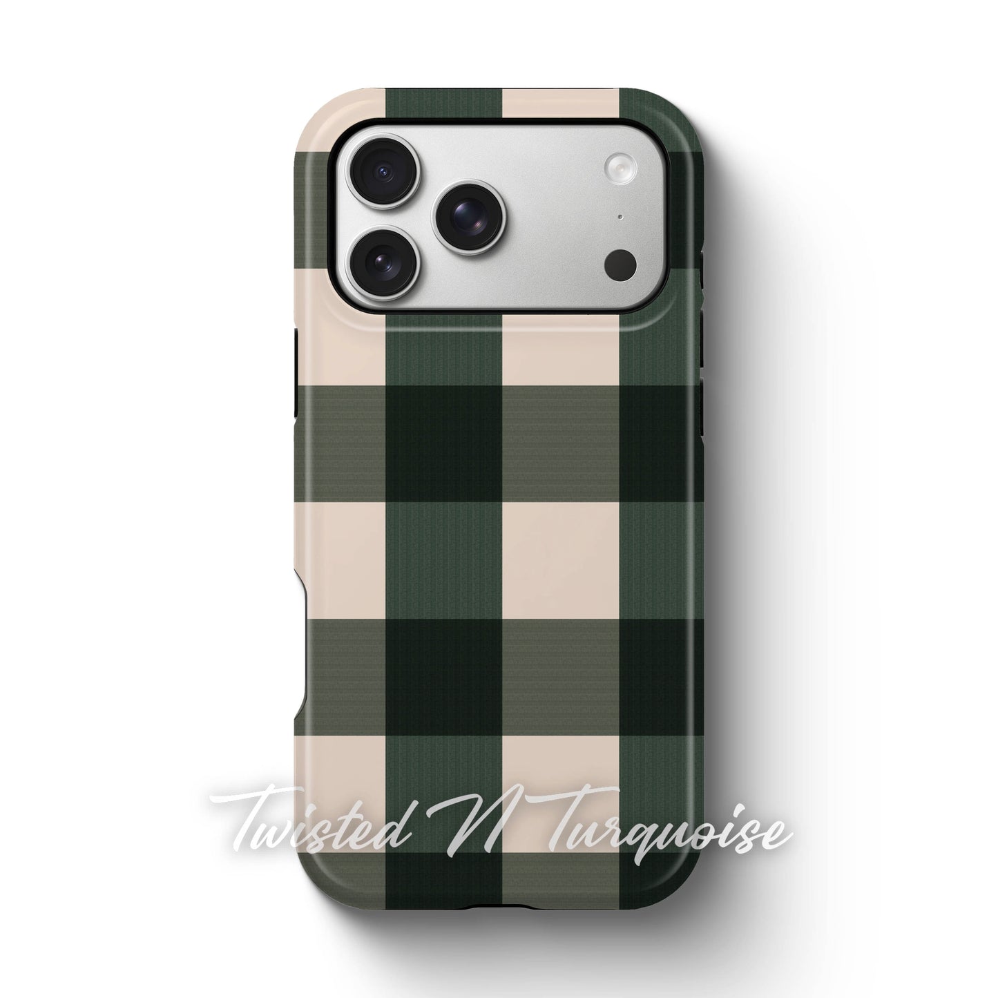 Green Plaid Magnetic Tough Phone Case