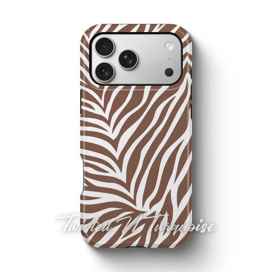 Brown Zebra Print Boho Tough Magnetic Mobile Phone Case