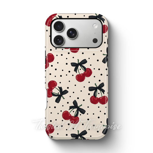 Polka Dot Cherries Tough Magnetic Phone Case