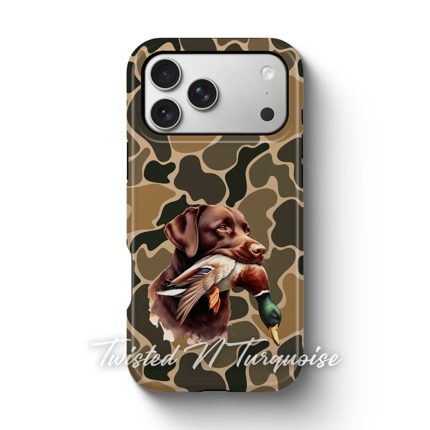 Chocolate Brown Lab Duck Camo Tough Phone Case