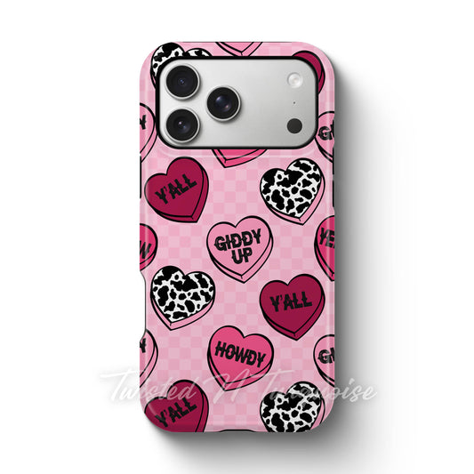 Western Candy Hearts Valentine Tough Magnetic Phone Case