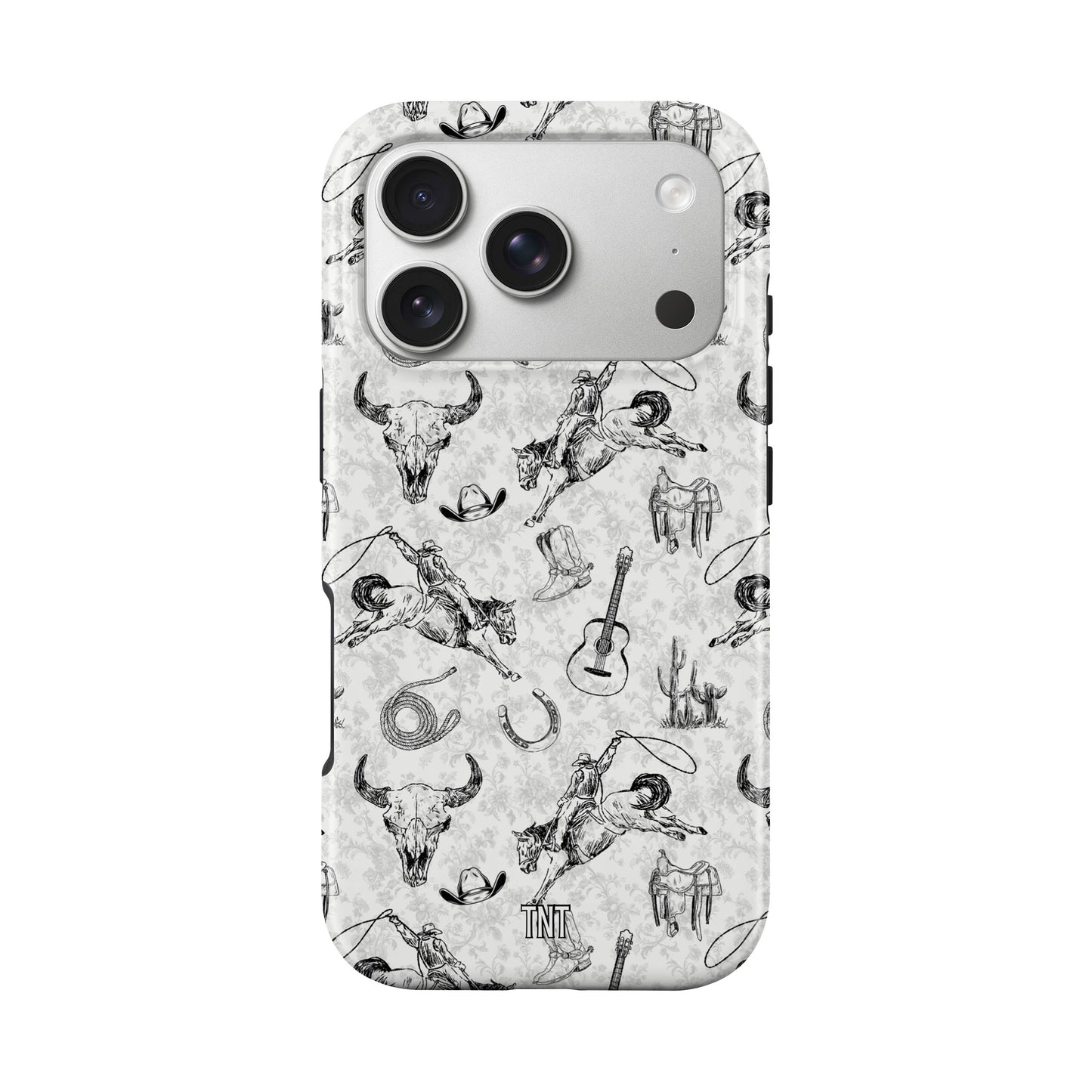 Cowboy Collage Black and White Tough Magnetic Phone Case