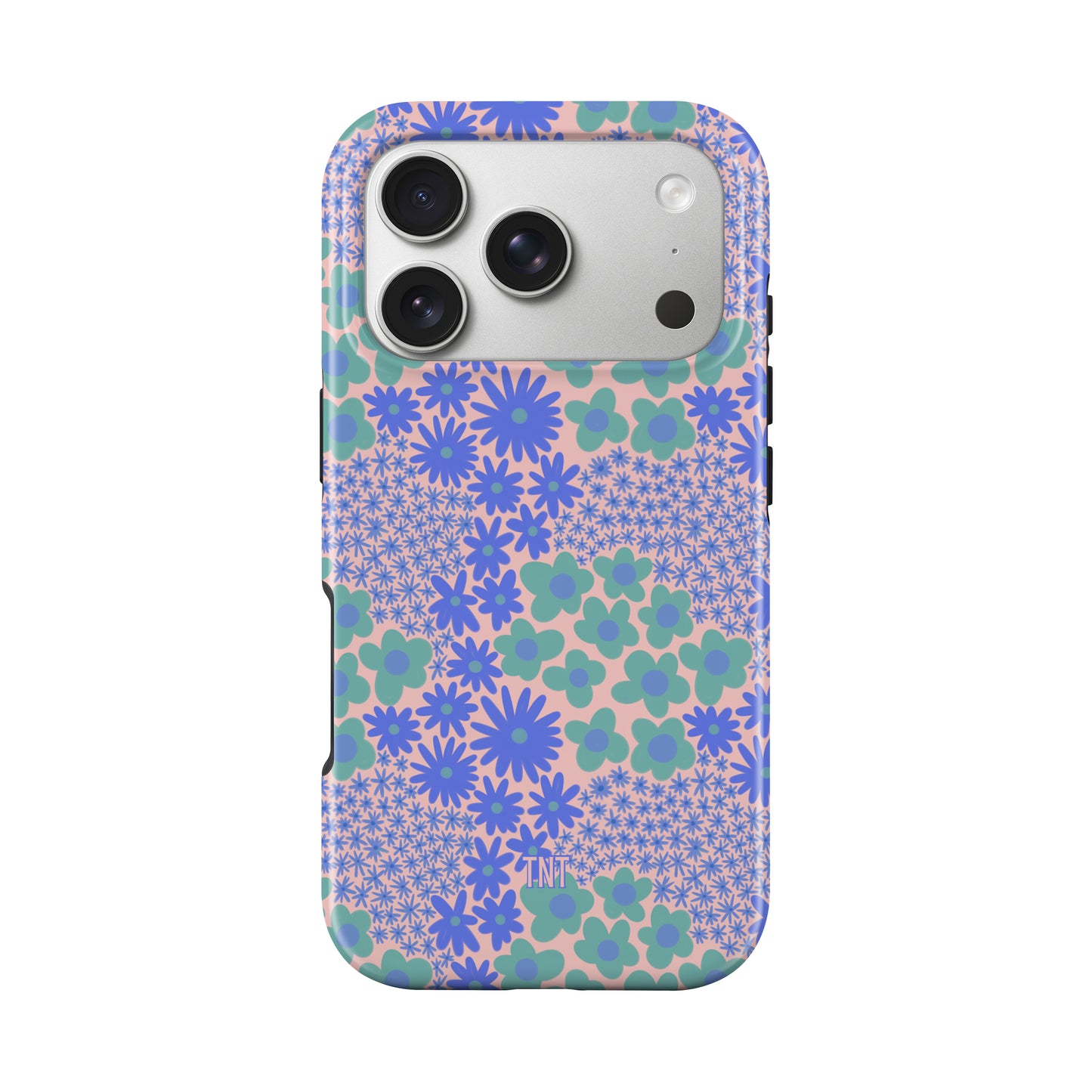 Blue Preppy Summer Florals Tough MagSafe Phone Case