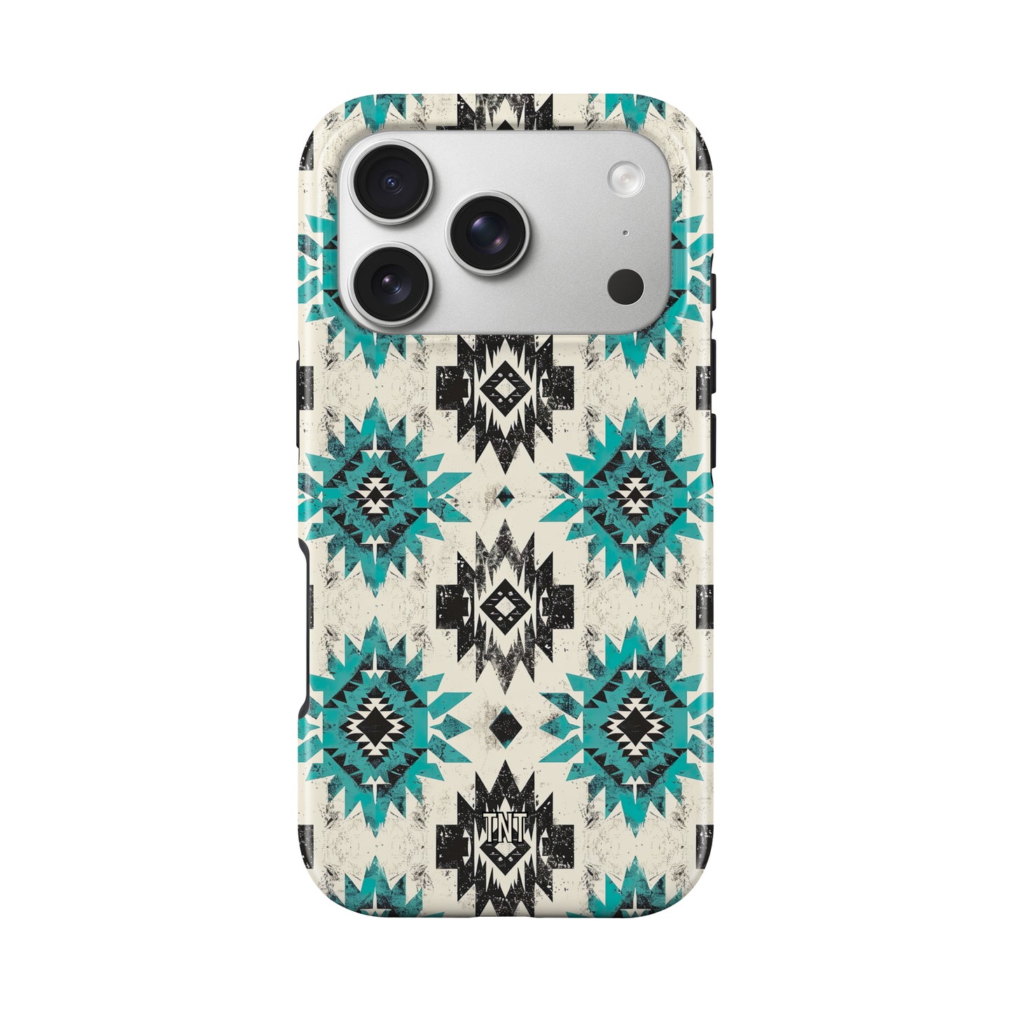 Distressed Turquoise Aztec Western Tough MagSafe Phone Case