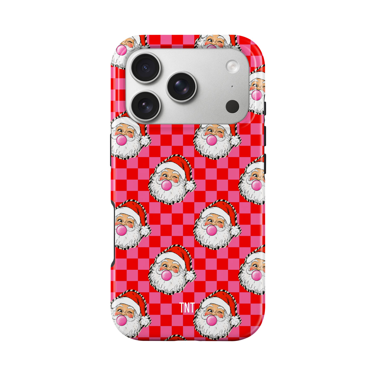 Checkered Zebra Santa Christmas Tough MagSafe Phone Case