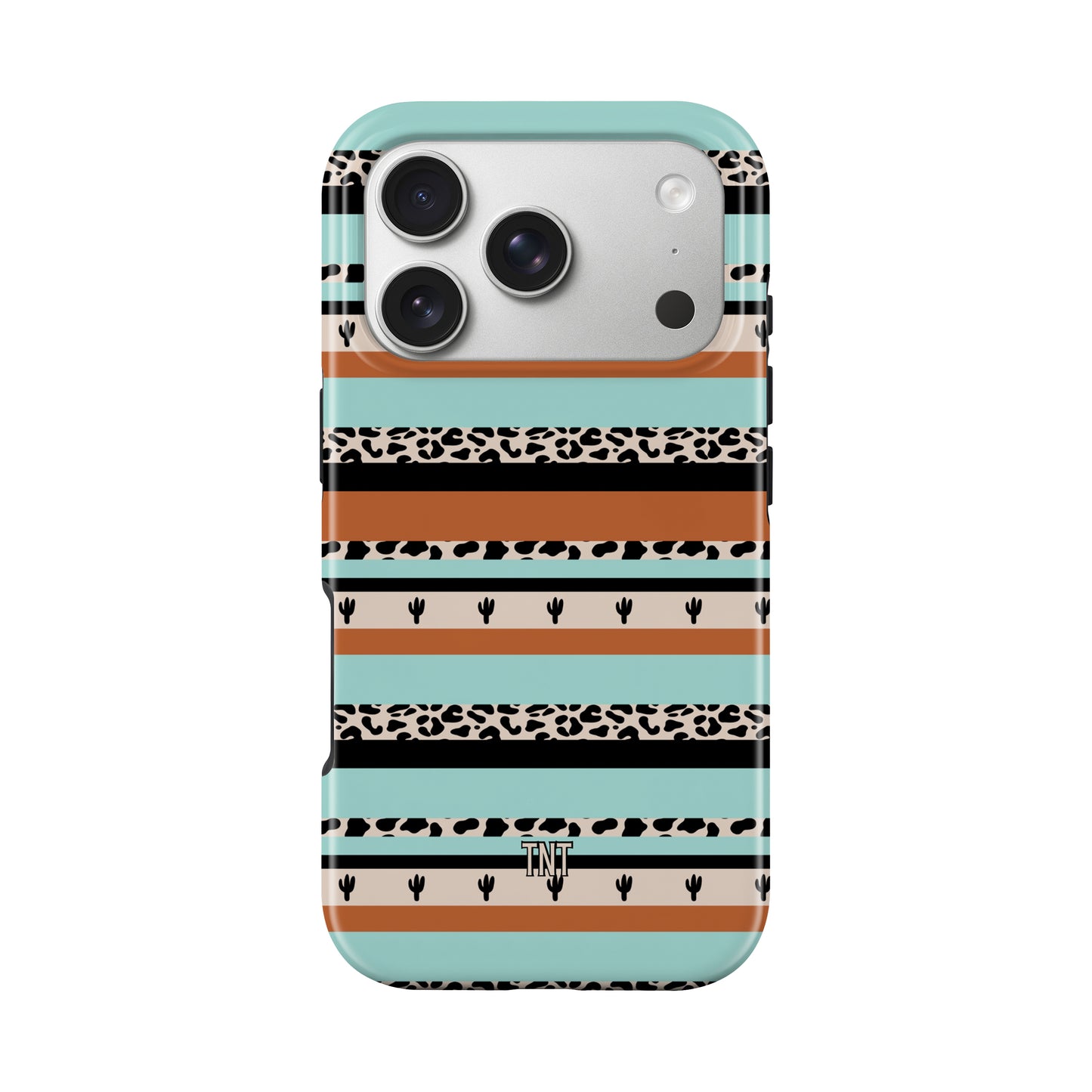 Cactus Leopard Stripes Western Boho Tough MagSafe Phone Case