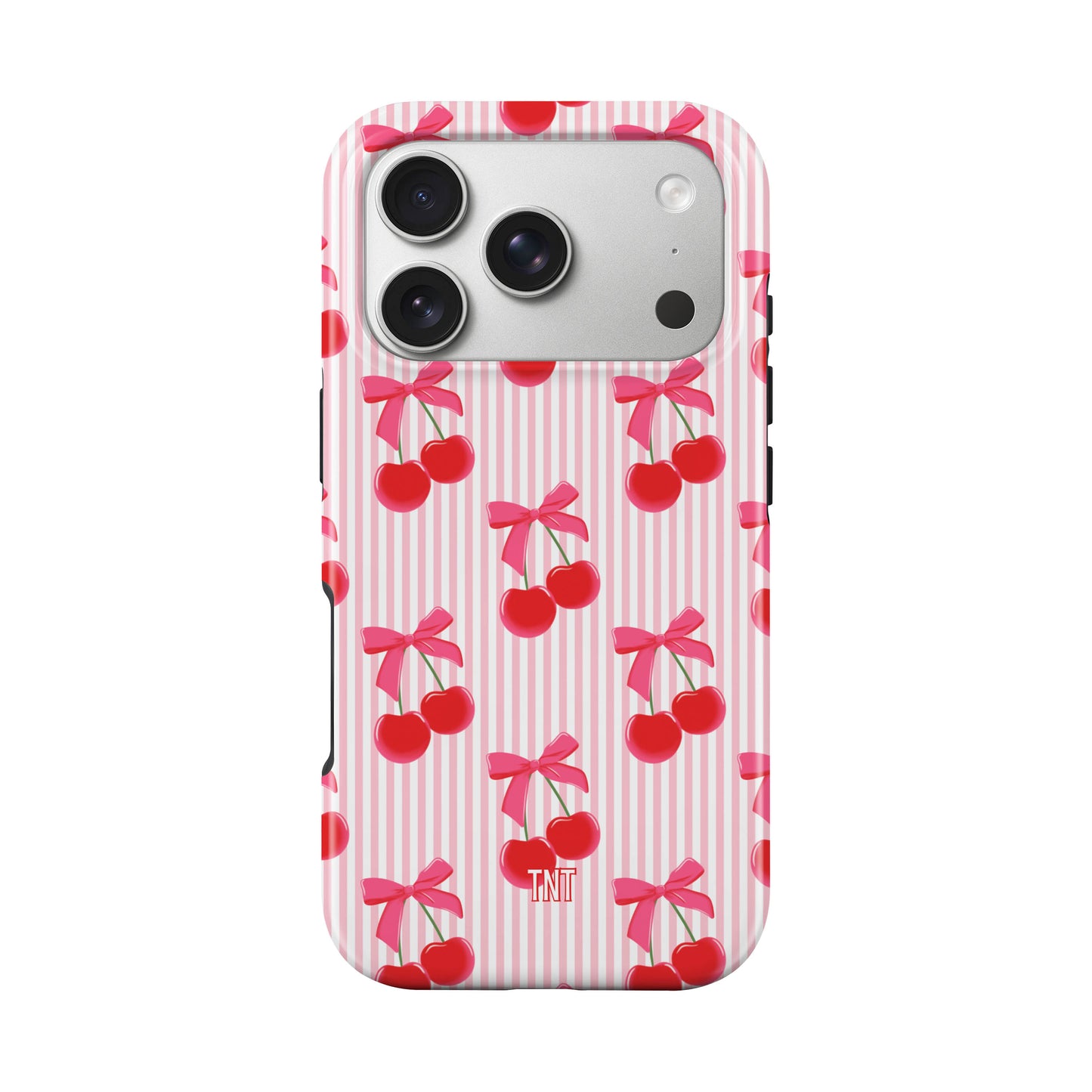 Striped Coquette Cherries Tough Magnetic Phone Case