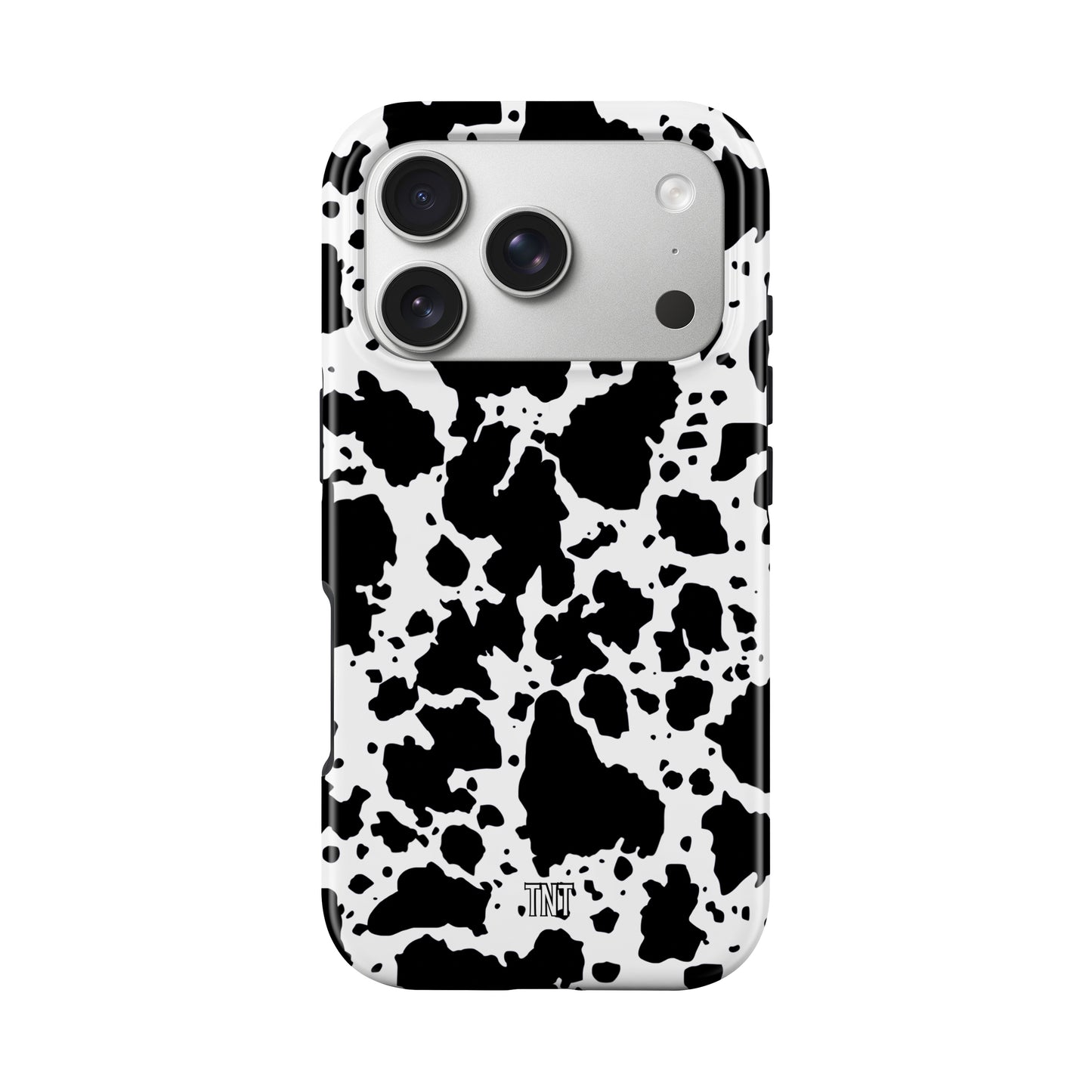 Black Cow Print Western Tough MagSafe Phone Case