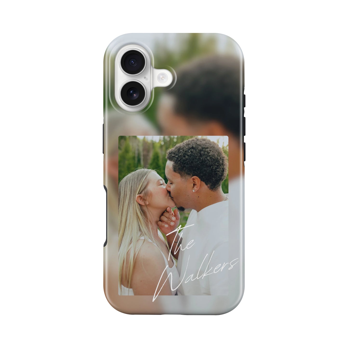 Single Photo W/ Blurred Background Phone Case Customizable Personalized Family Couple Married Engaged Keep Sake Photo Case