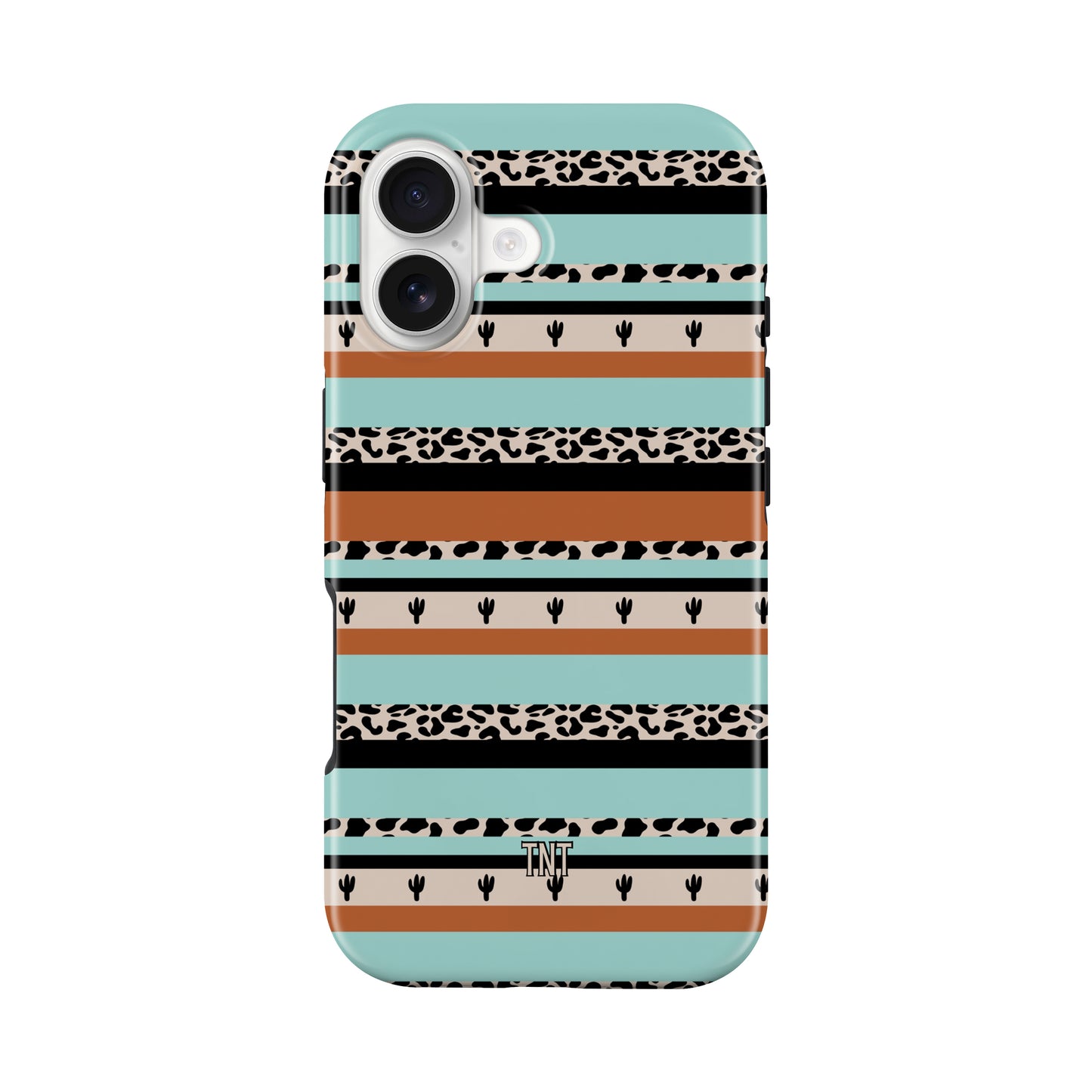 Cactus Leopard Stripes Western Boho Tough MagSafe Phone Case