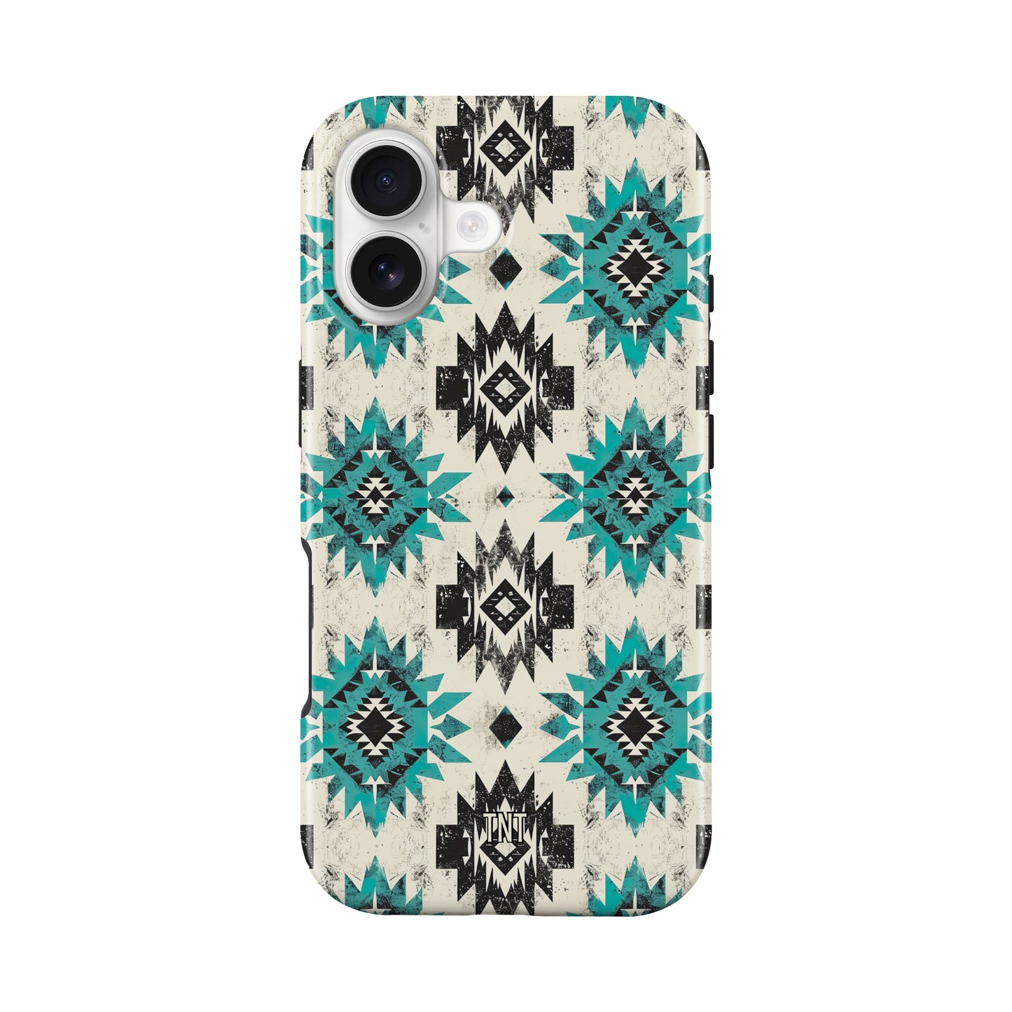 Distressed Turquoise Aztec Western Tough MagSafe Phone Case