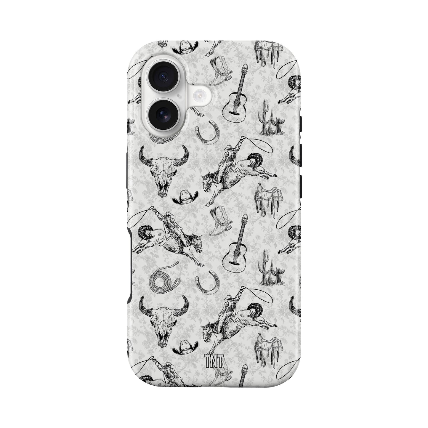 Cowboy Collage Black and White Tough Magnetic Phone Case