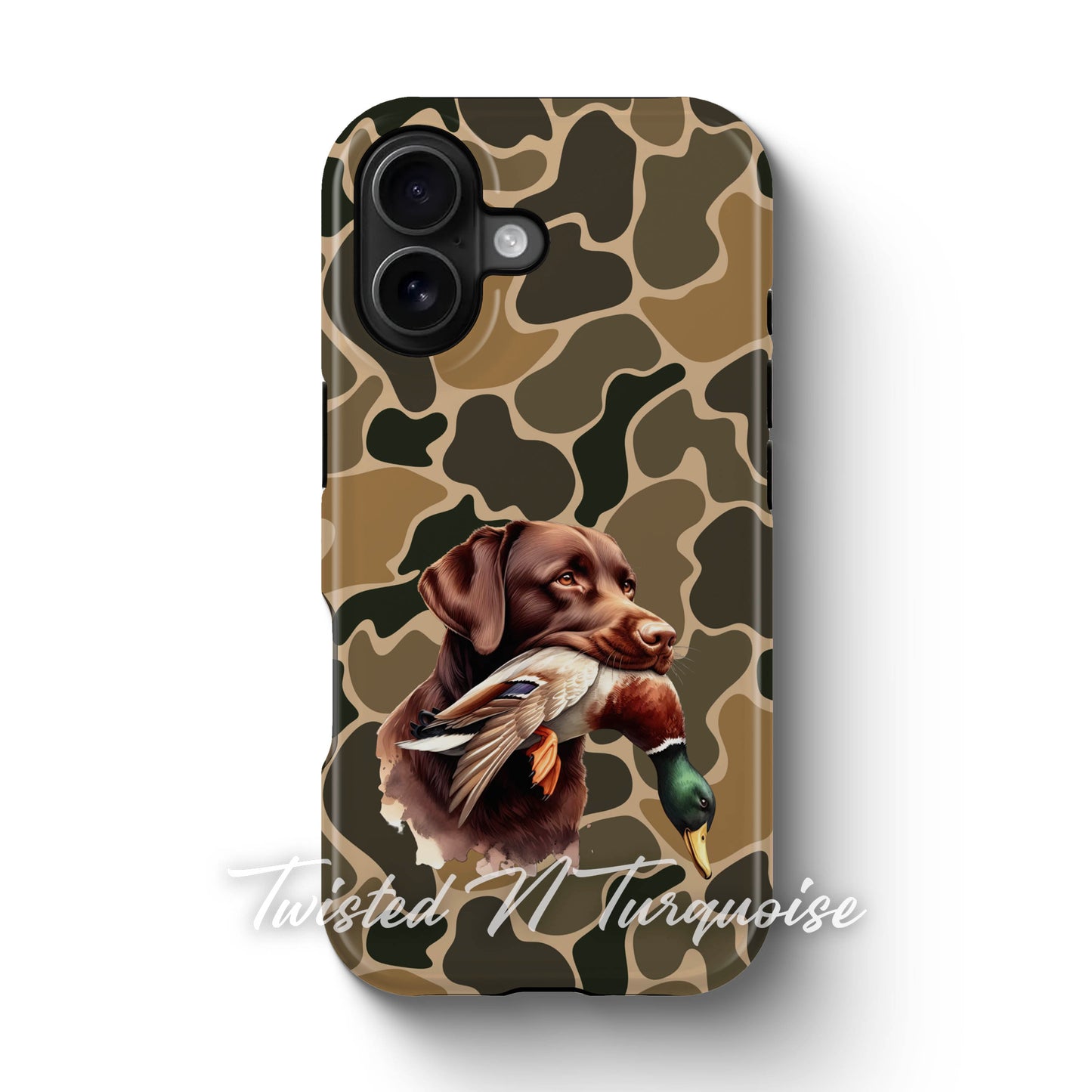 Chocolate Brown Lab Duck Camo Tough Phone Case