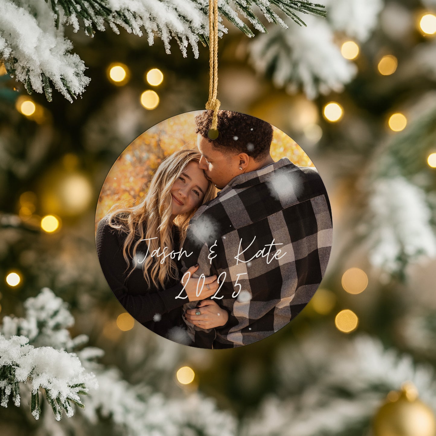 Custom Christmas Ornament Family Couple Married Engaged Customizable Keep Sake