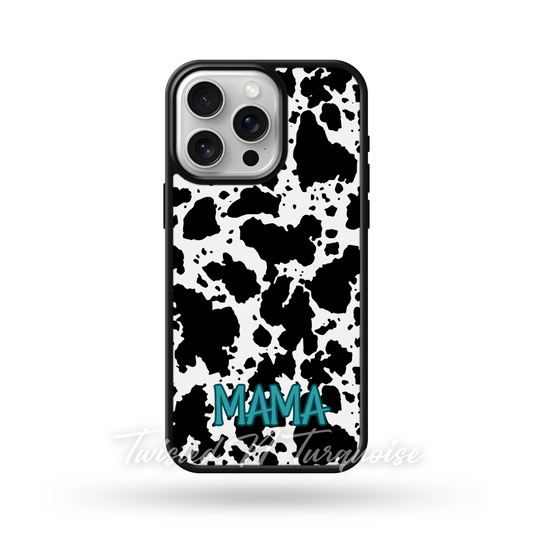 Mama Gigi Mom Grandma Auntie Turquoise Cowprint Tough Magnetic Phone Case