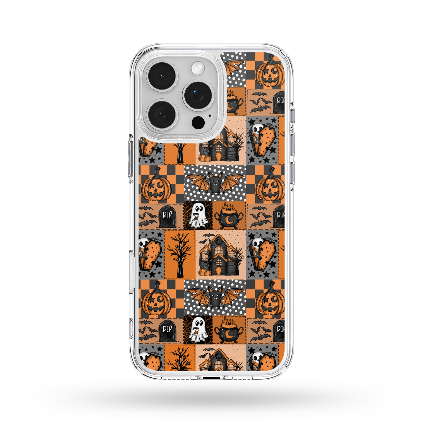 Spooky Orange Patchwork Phone Case
