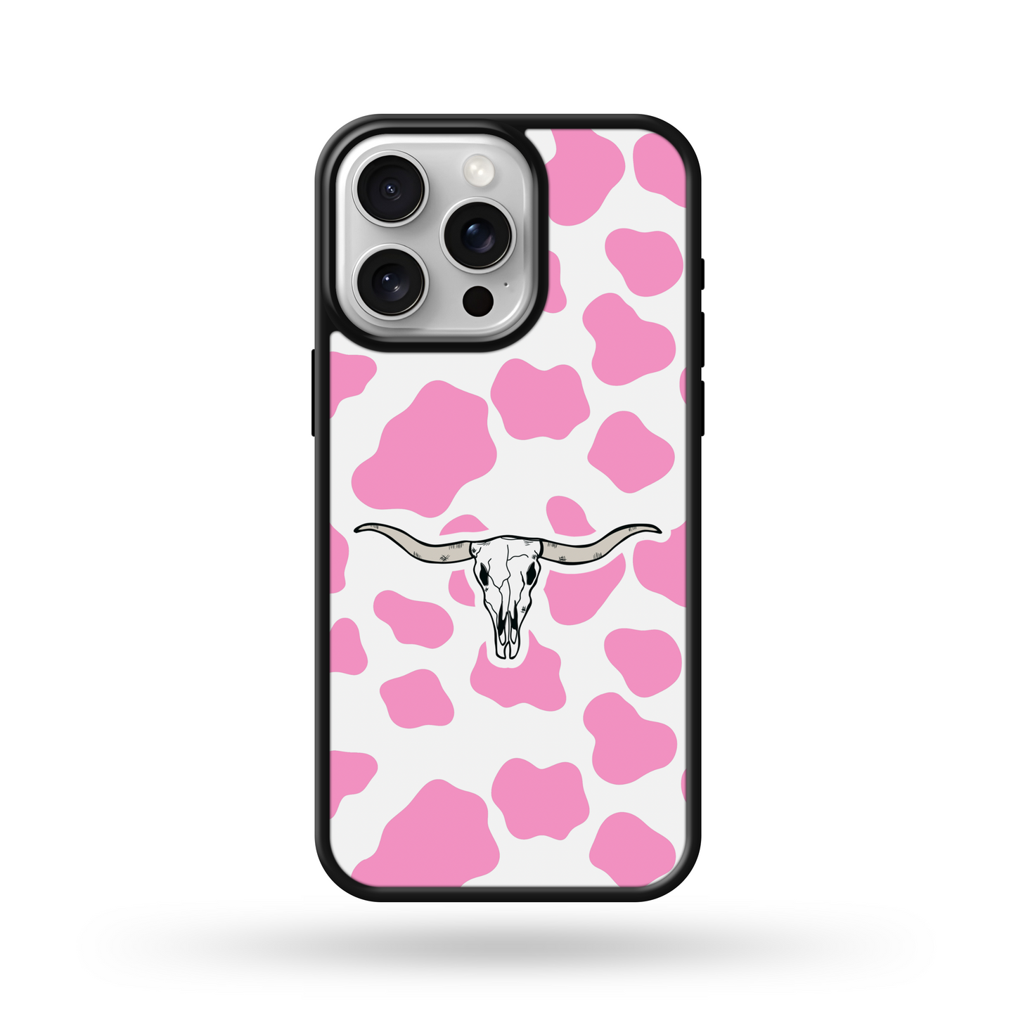 Pink Cowprint Bull Western MagSafe Compatible Phone Case