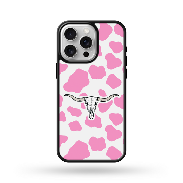 Pink Cowprint Bull Western Phone Case – twistednturquoise