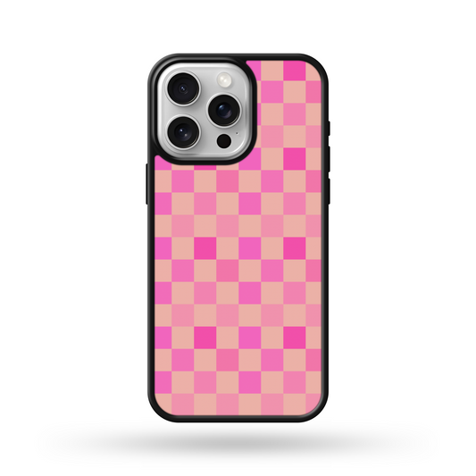 Pink Checkered MagSafe Compatible Phone Case