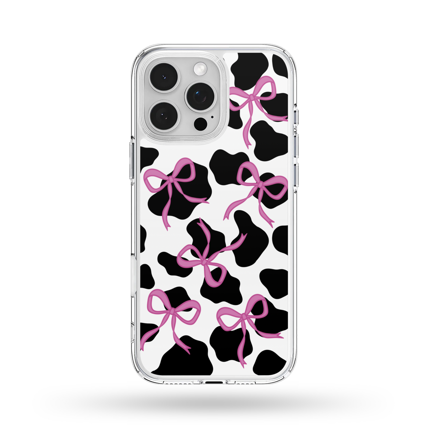 Pink Cow Print Coquette Bows MagSafe Compatible Phone Case