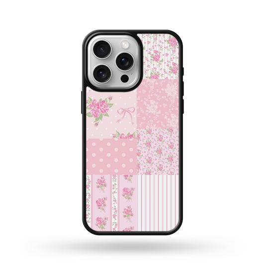 Pink Floral Patchwork MagSafe Compatible Phone Case