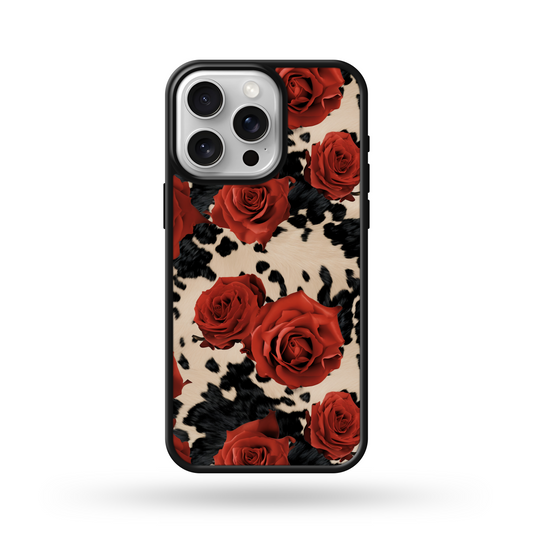 Cow Hide Roses MagSafe Compatible Phone Case