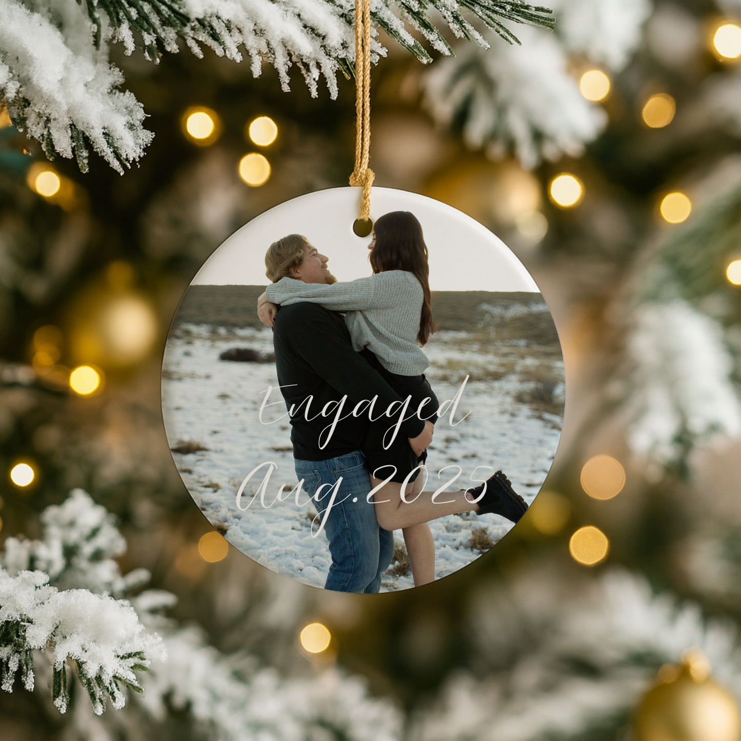Custom Christmas Ornament Family Couple Married Engaged Customizable Keep Sake