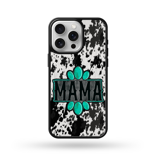 Western Mama Turquoise Cowhide MagSafe Compatible Phone Case