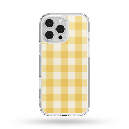 Butter Yellow Plaid MagSafe Compatible Phone Case
